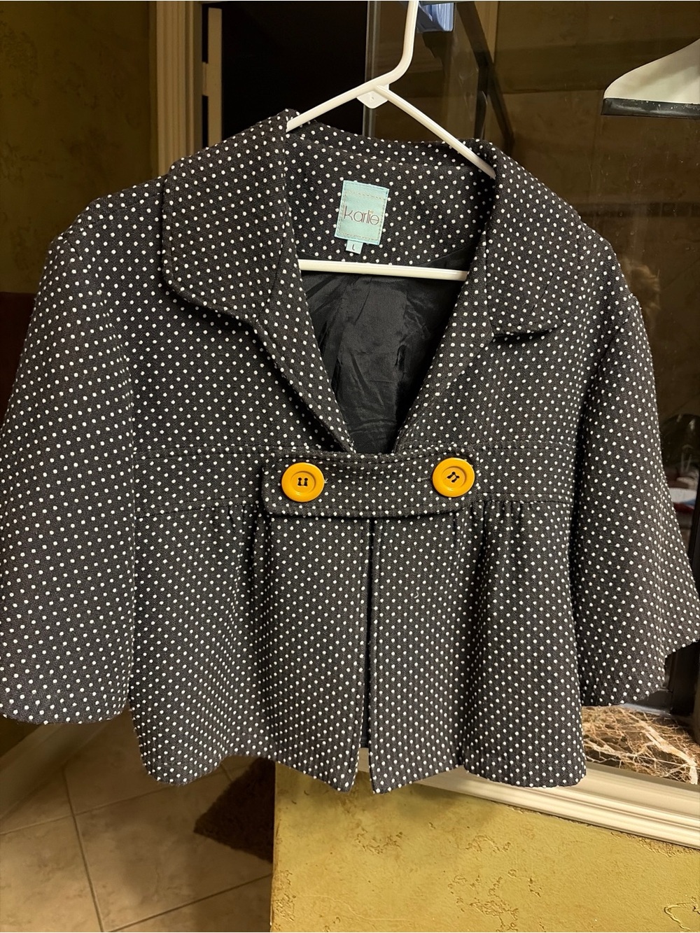 Karlie Black Jacket with White Polka Dots